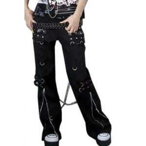 Women’s Gothic Bondage Pant Rock Hard Trouser Heavy Weight Pant EMO PANTS